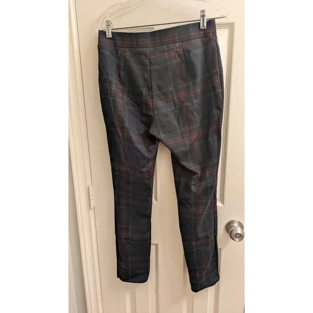 Tommy Hilfiger Women’s Size 8 Navy Red Green Plaid Slim Leg Pull- TH Charm